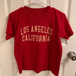 brandy melville red los angeles tee